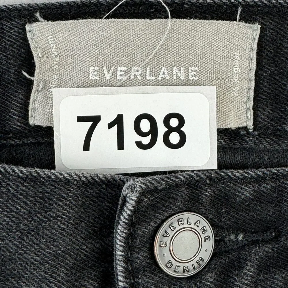 Everlane Black Coal Stretch High Rise Cigarette Crop Ankle Jeans Size 26 Regular - Picture 12 of 12